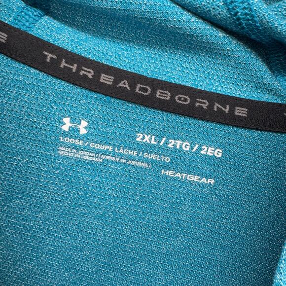 Under armour Hoodie Mens XXL Blue Pullover Long Sleeve Threadborne Lightweight - Picture 2 of 7